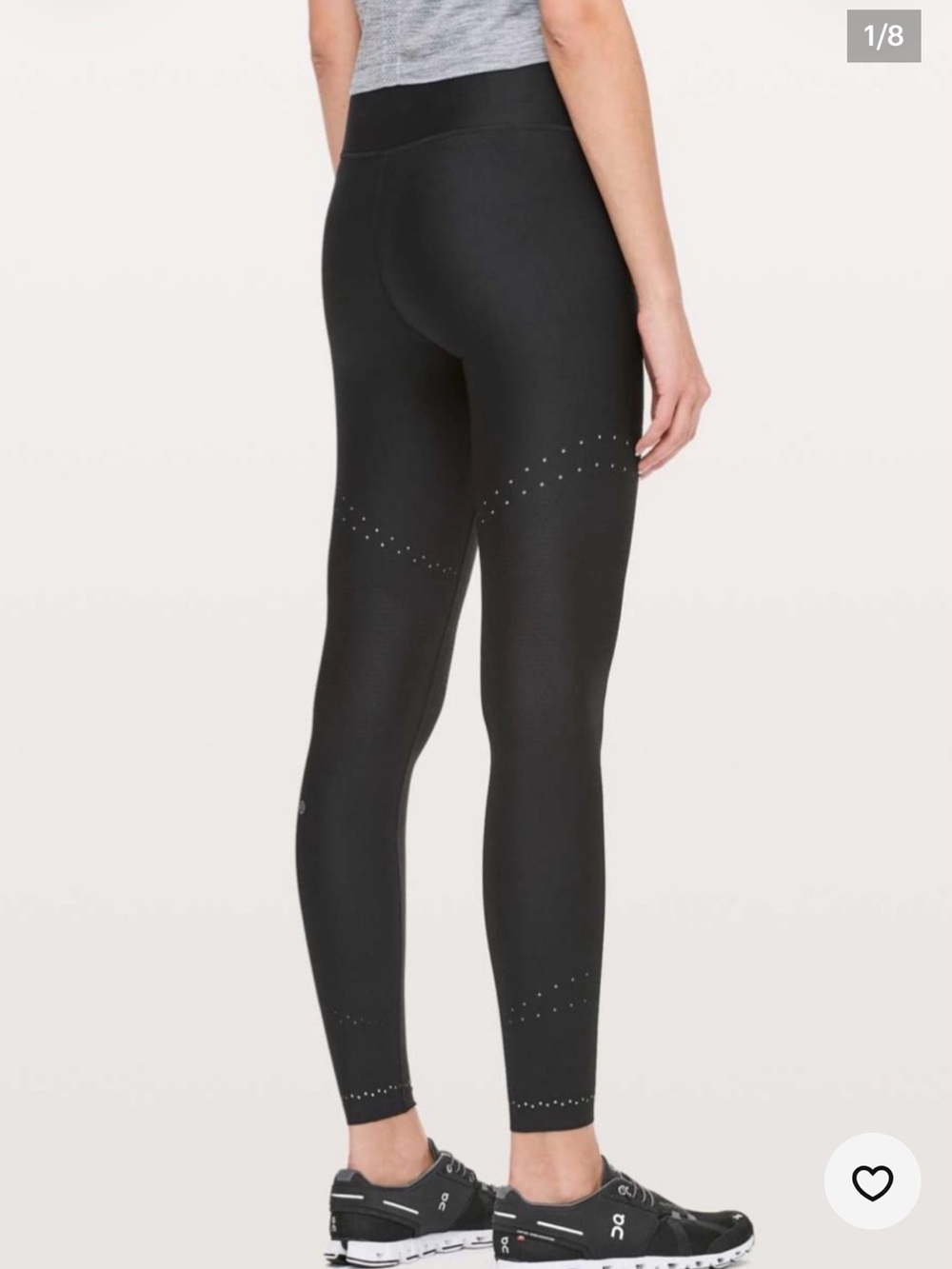 lululemon Zoned In Tight 27" - Black Laser-Perforated Leggings - Size 8